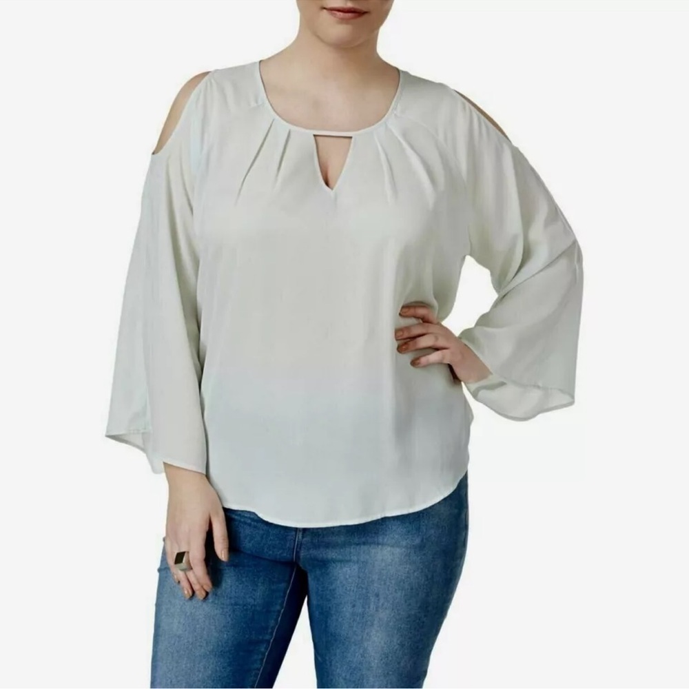 Melissa McCarthy Seven7 Cold-Shoulder Blouse Size 3x